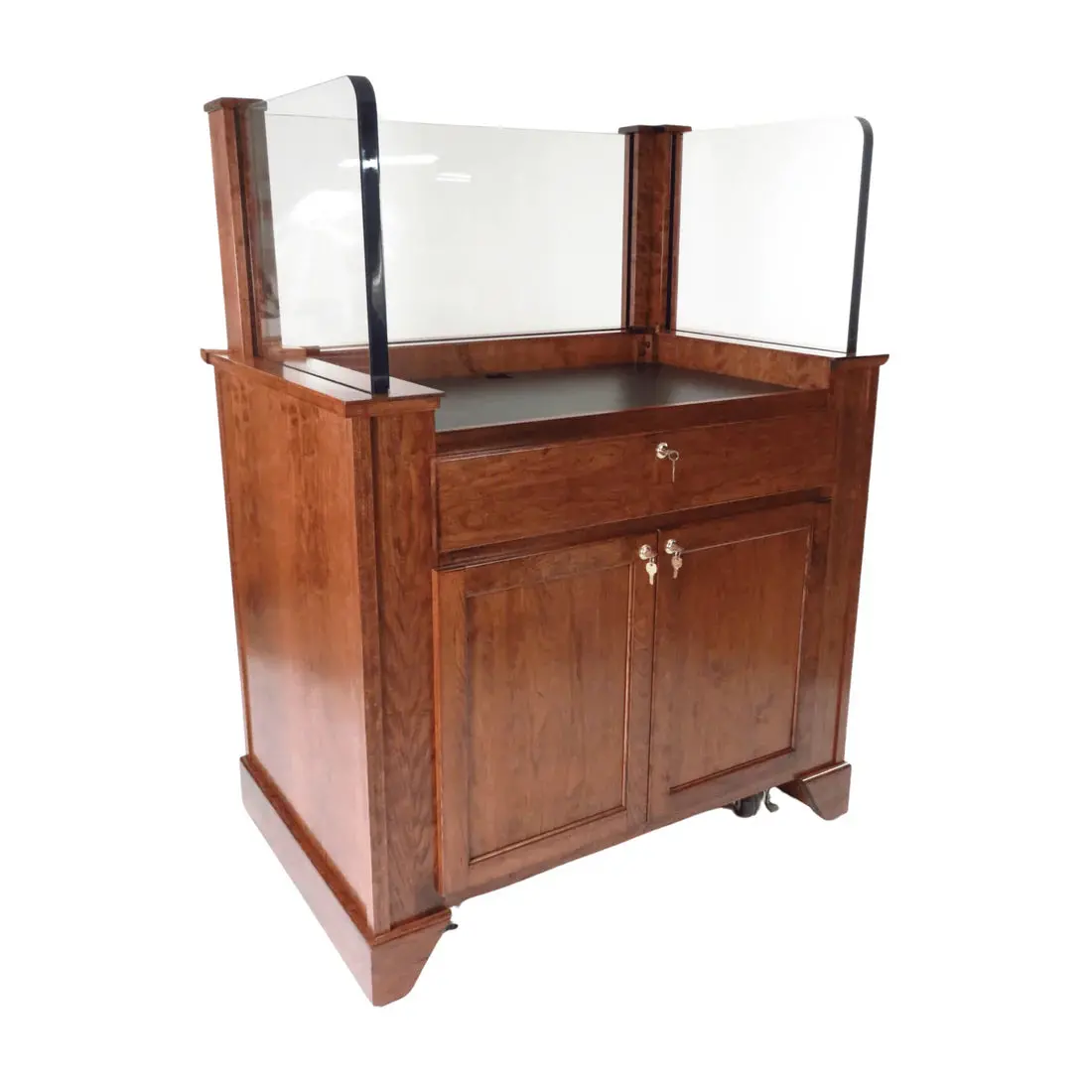 Executive Wood Products Protector™ Bullet-Resistant Security Podium – Nij-Certified Workstation 1