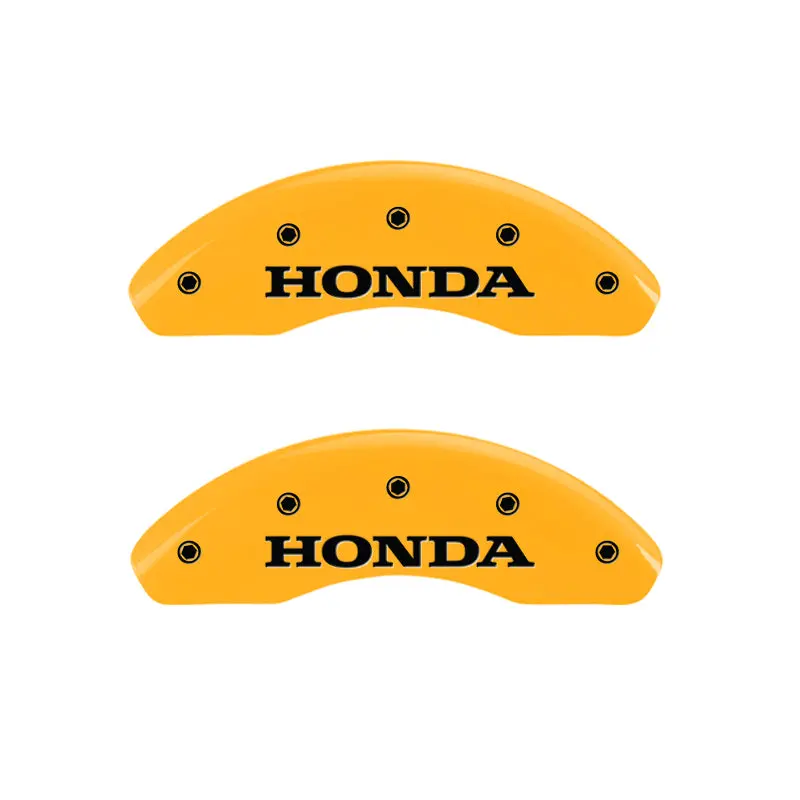 Mgp Engraved 4-Piston Caliper Covers For 2017 Honda Civic – Yellow Finish With Black Charcoal Accents 1