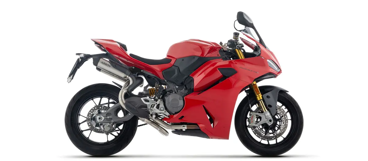 Arrow Racing Titanium Muffler & Link Pipe Set – Round Silhouette, Compatible With 2025+ Ducati Panigale V2 And V2S 1