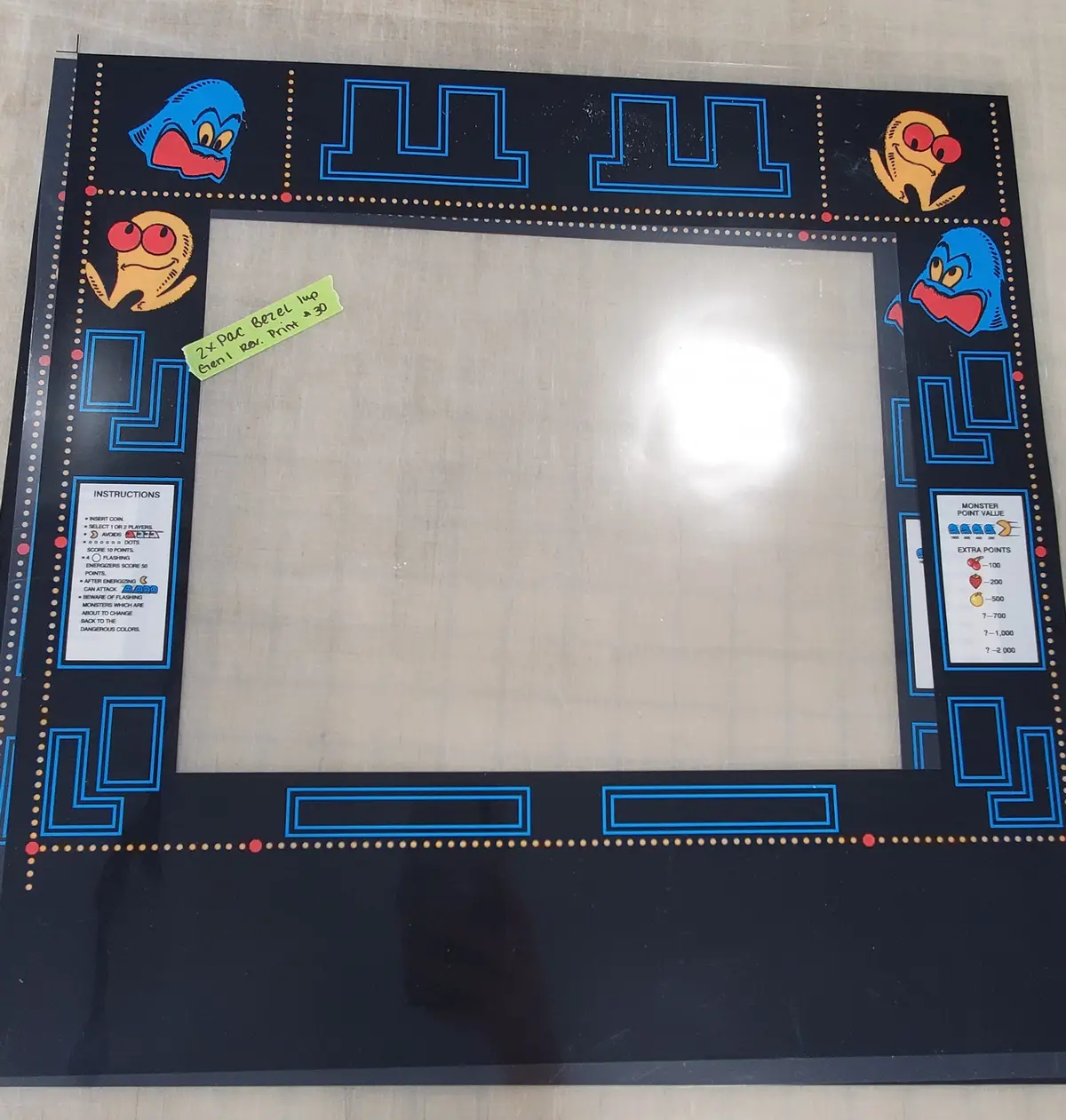 Arcade 1Up Pacman Bezel- Blemishville 1