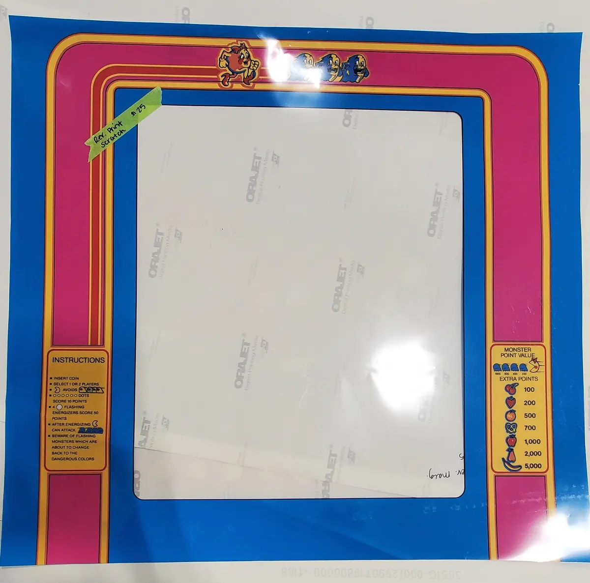 Ms Pacman Reverse Printed Bezel- Blemishville 2