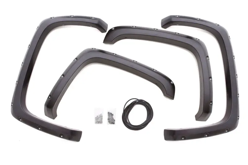 Lund Rx-Rivet Style Smooth Elite Fender Flares For 2017 Ford F-250 Super Duty – Black, 4-Piece Set 1