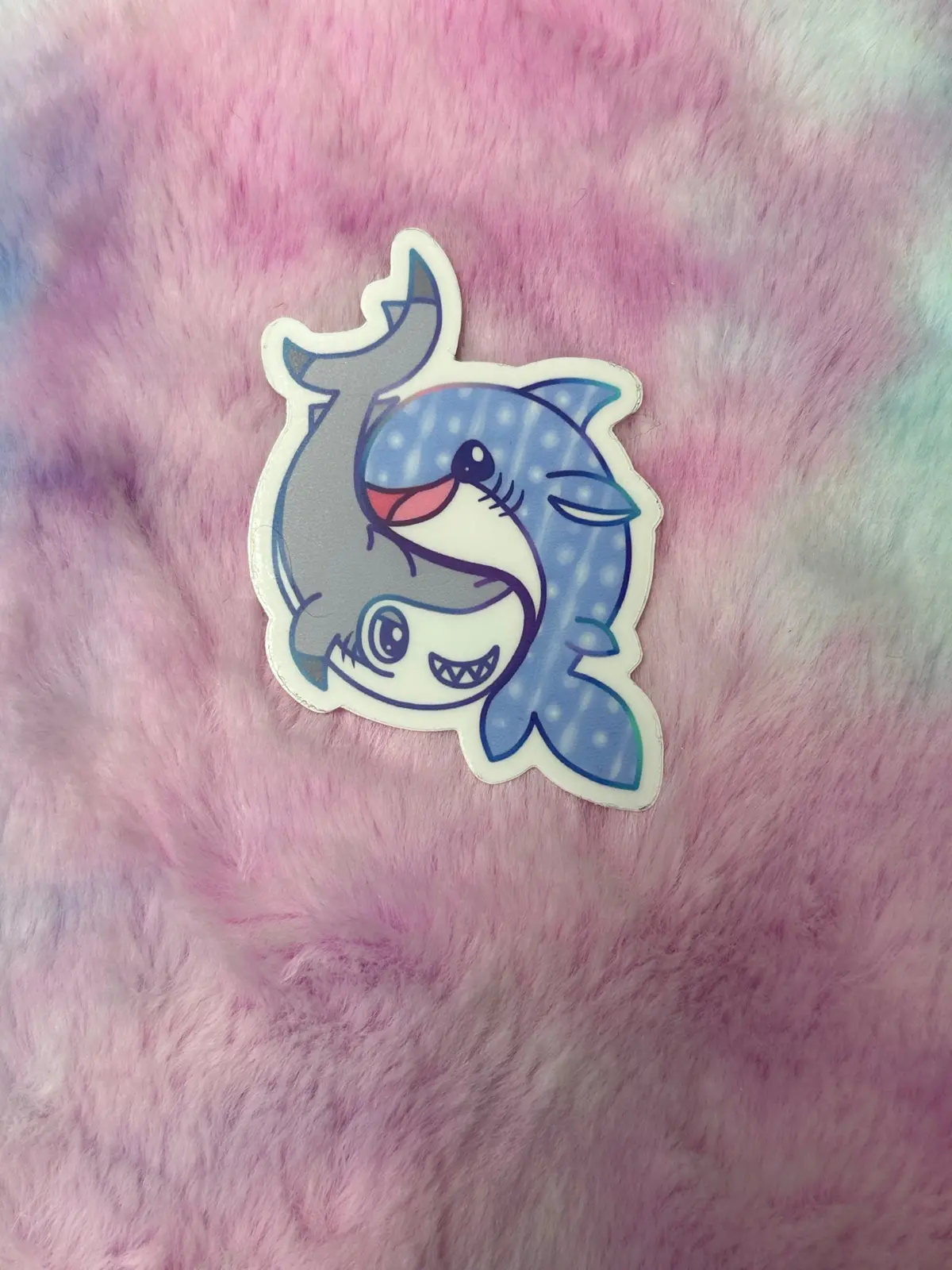 Double Shark Love Sticker 1