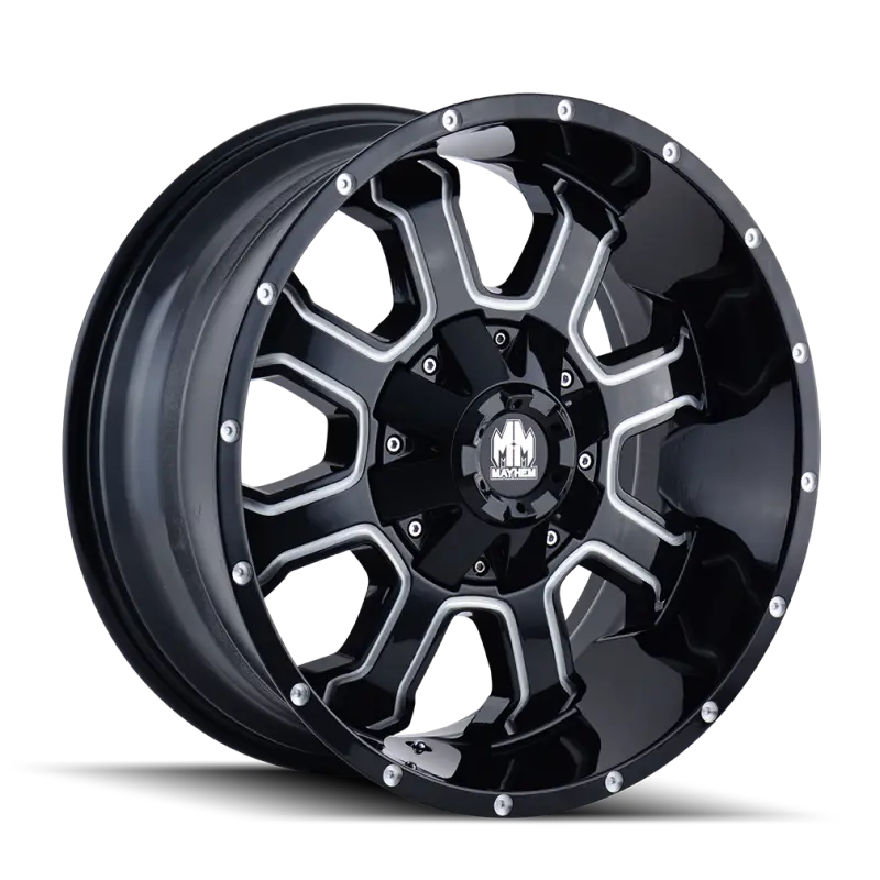 Mayhem Fierce 17X9 Matte Black Wheel With Milled Spokes – 5X127 Bolt Pattern, 18Mm Offset, 87Mm Hub Bore 1