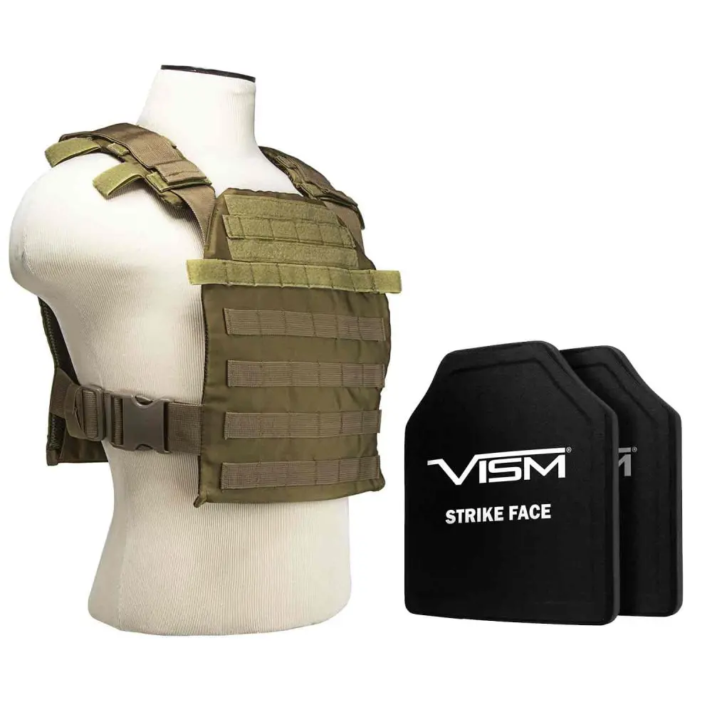 Ncstar Fast Plate Carrier With 10"X12" Level Iii+ Pe Shooter's Cut 2X Hard Ballistic Plates 1
