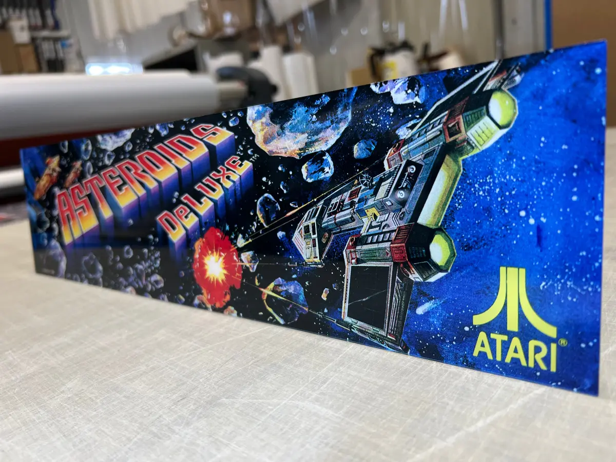 Asteroids Deluxe Atari Full Size Marquee 1