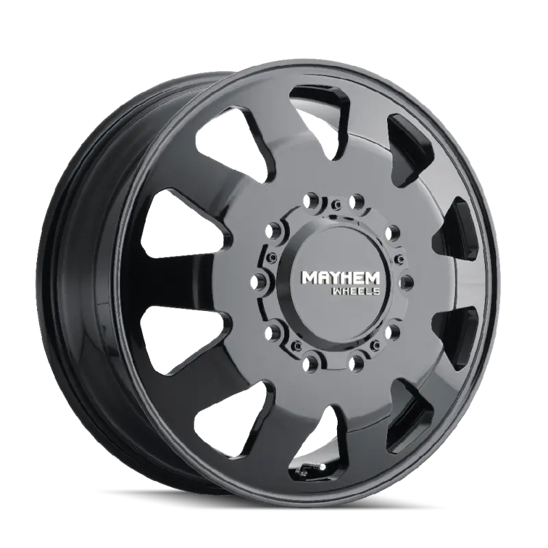 Mayhem 8181 Challenger Dually Wheel – 22X8.25 Inches, 10X285Mm Bolt Pattern, 169Mm Offset, 220.1Mm Hub Bore, Gloss Black Finish 1