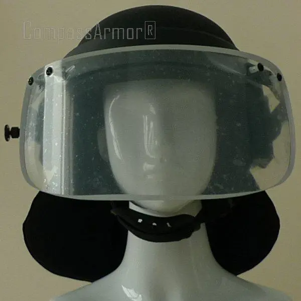 Compass Armor Pasgt Tactical Helmet With Bulletproof Visor Neck Protector Nij Iiia 1