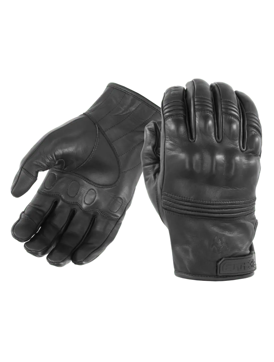 Damascus All-Leather Gloves With Knuckle Armor 1