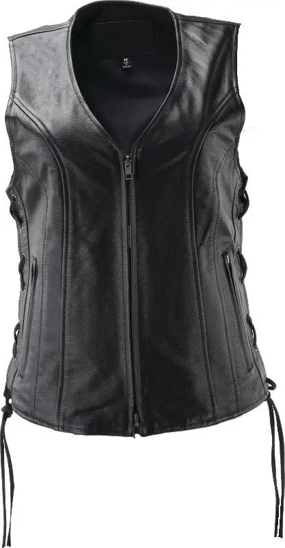 Kuryakyn Sapphire Leather Vest For Women – Black, Medium (River Road Collection) 1