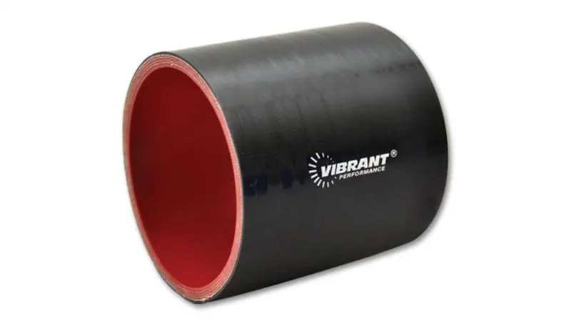 Vibrant 4-Ply Reinforced Black Silicone Straight Hose Coupler – 1.5" I.D. × 3" Length 1