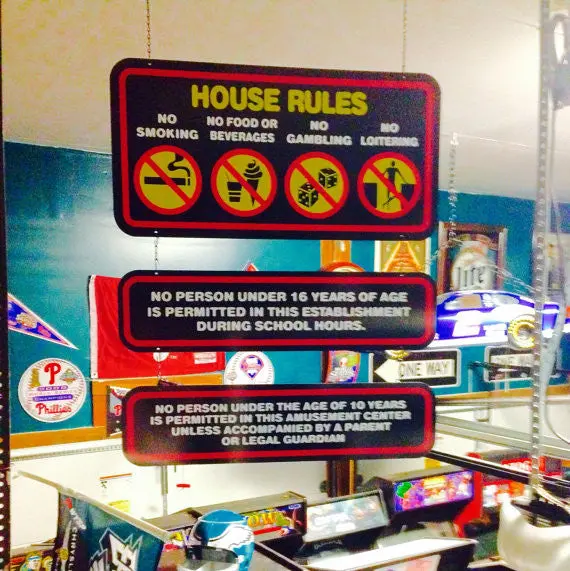 Reproduction House Rules Signs 1