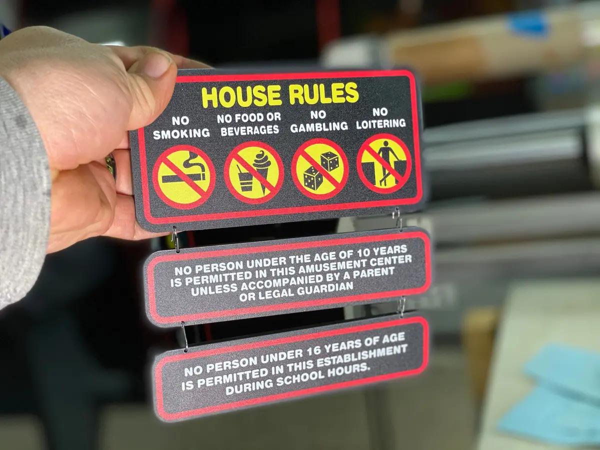 1/4 Scale House Rules Signs 1
