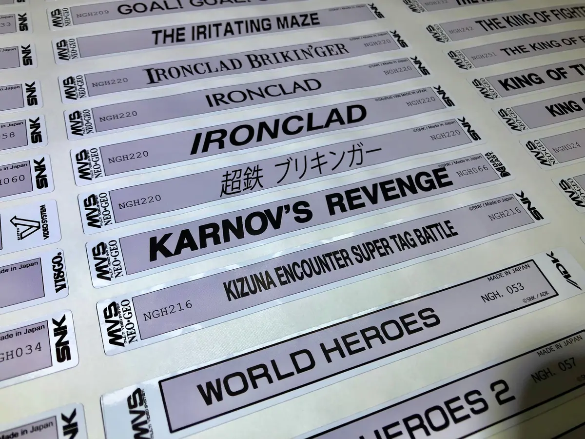 Mvs Reproduction Cartridge Labels 1