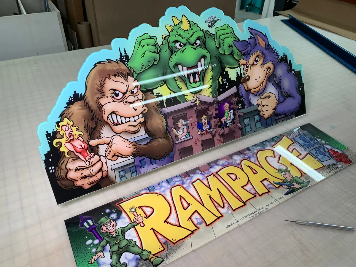 Rampage Marquee And Topper- Full Size Cabinet 1