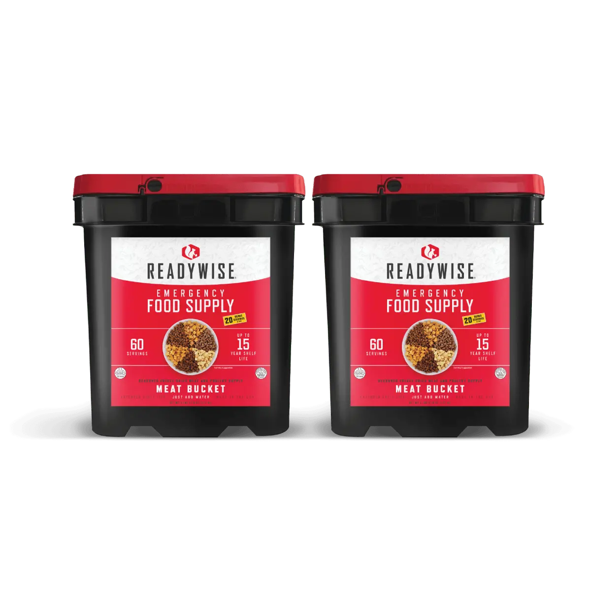 Readywise 120 Serving Meat Package Includes: 2 Freeze Dried Meat Buckets 1