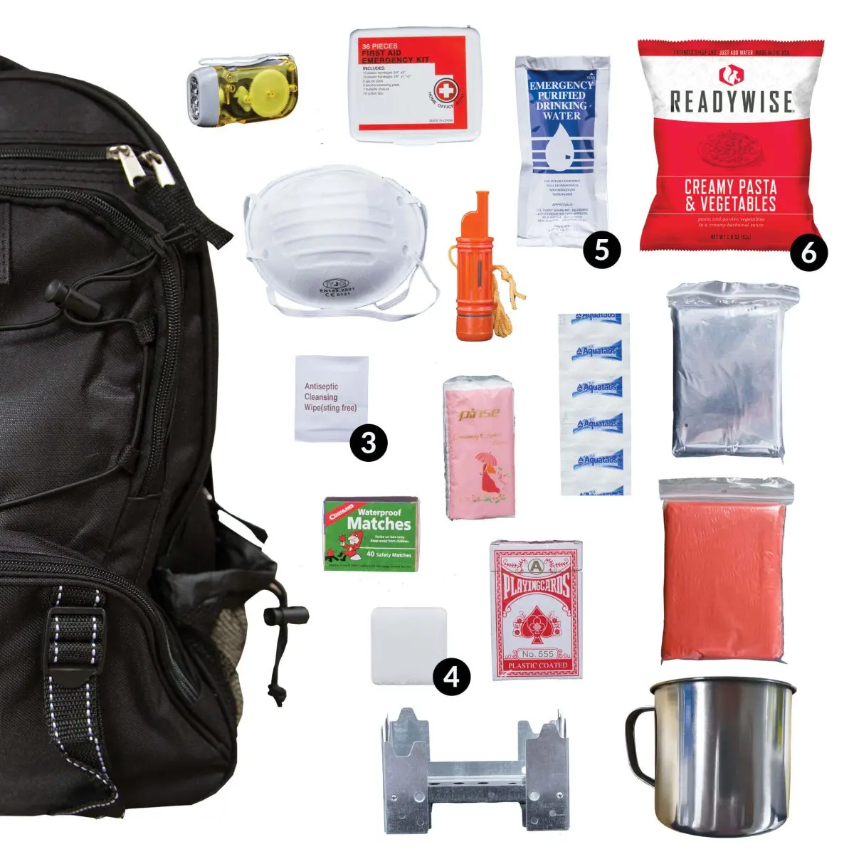 Readywise 64 Piece Survival Back Pack (Black) 1