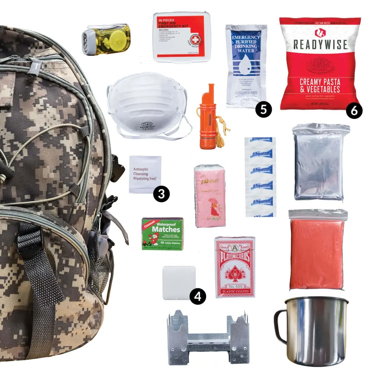 Readywise 64 Piece Survival Back Pack (Camo) 1