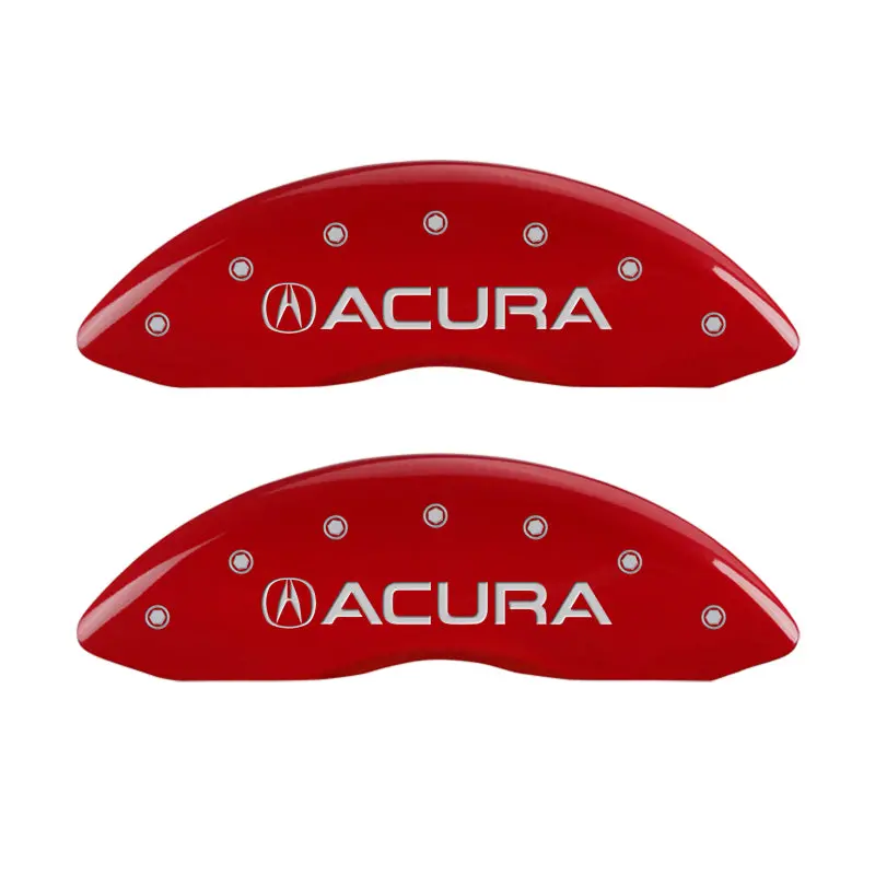 Mgp Engraved 4-Piston Caliper Covers – Front & Rear, Acura Red Finish, No-Bolt Design 1