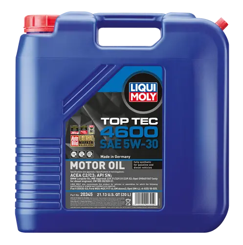 Liqui Moly Top Tec 4600 Fully Synthetic Motor Oil – 5W-30, 20-Liter Drum 1