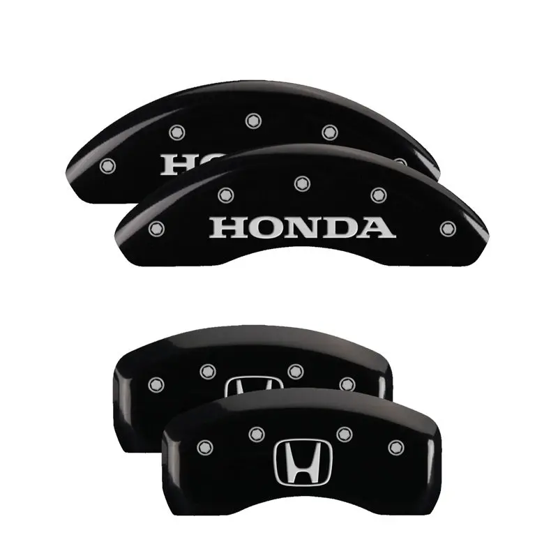 Mgp Engraved Caliper Covers – Front & Rear, Honda H-Logo Design, Black Finish On Silver Base (Fits 2017 Cr-V) 1