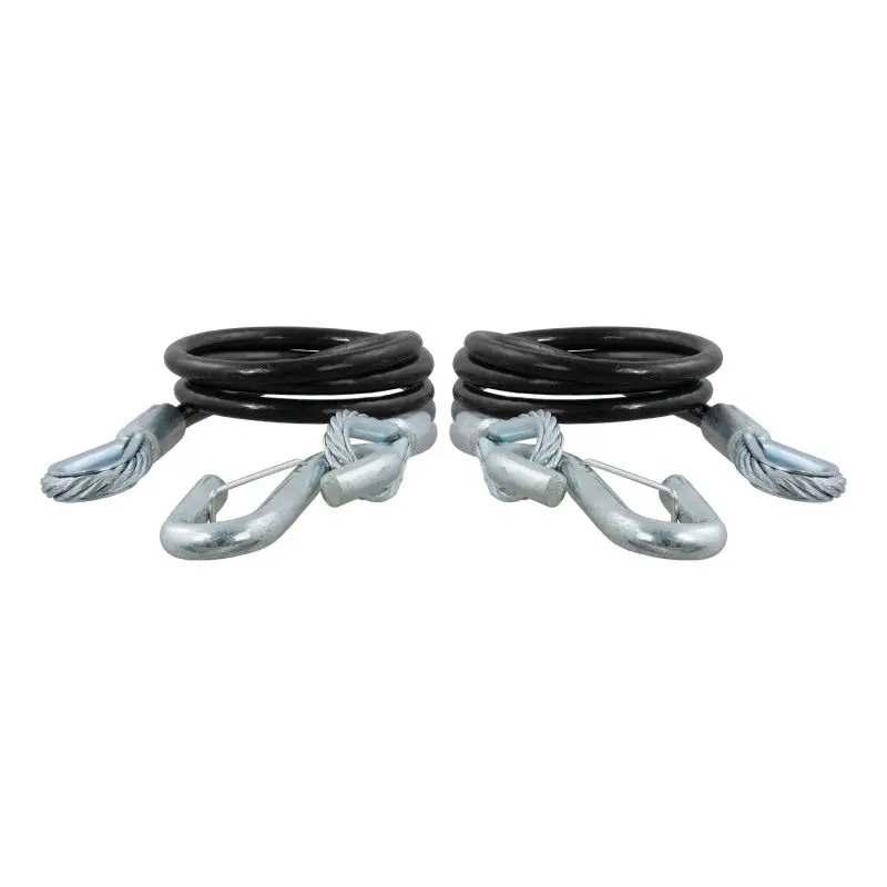 Curt 44.5-Inch Vinyl-Coated Safety Cables With Snap Hooks – 5,000 Lb Capacity (2-Pack) 1