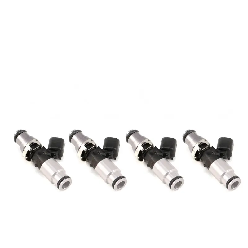 Injector Dynamics Id1300X Fuel Injectors – 14Mm Top Adapter (Grey), Silver Lower O-Rings, Set Of 4 1