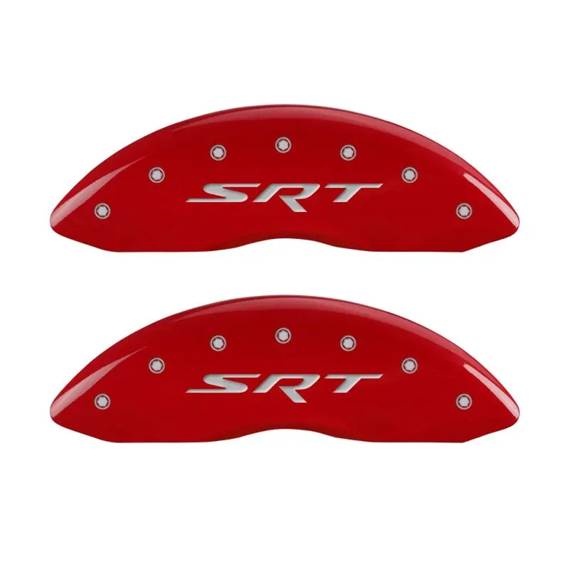 Mgp 4 Caliper Covers Engraved Front & Rear Srt Red Finish Silver Ch 1