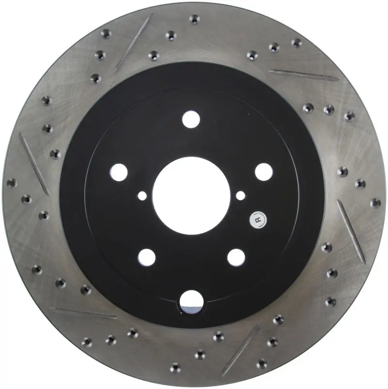 Stoptech Slotted And Drilled Sport Brake Rotors For 2008+ Subaru Sti (Excludes 2005–2007) 1