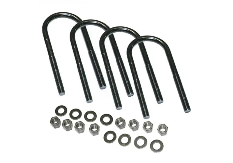 Superlift U-Bolt Kit – 4-Pack, 9/16" X 3-1/8" X 10", Round Design With Mounting Hardware 1