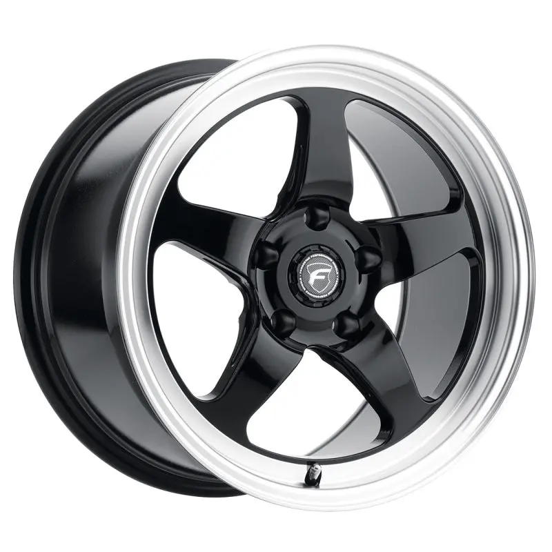Forgestar F091 17X10 D5 Drag 5X139.7 Et38 Bs7.0 Gloss Black W/ Machine Lip 78.1 1