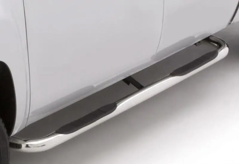 Lund Polished Stainless Steel 3-Inch Round Bent Nerf Bars For 2009–2014 Ford F-150 Supercab 1