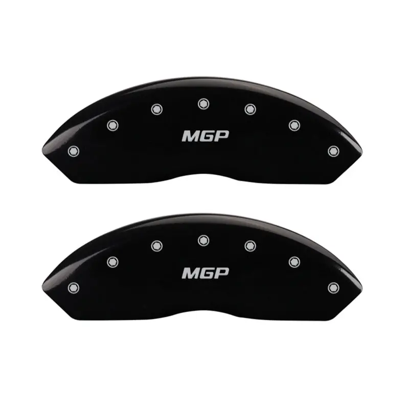 Mgp Engraved Black Caliper Covers – Front & Rear Set With Silver Accent Trim 1