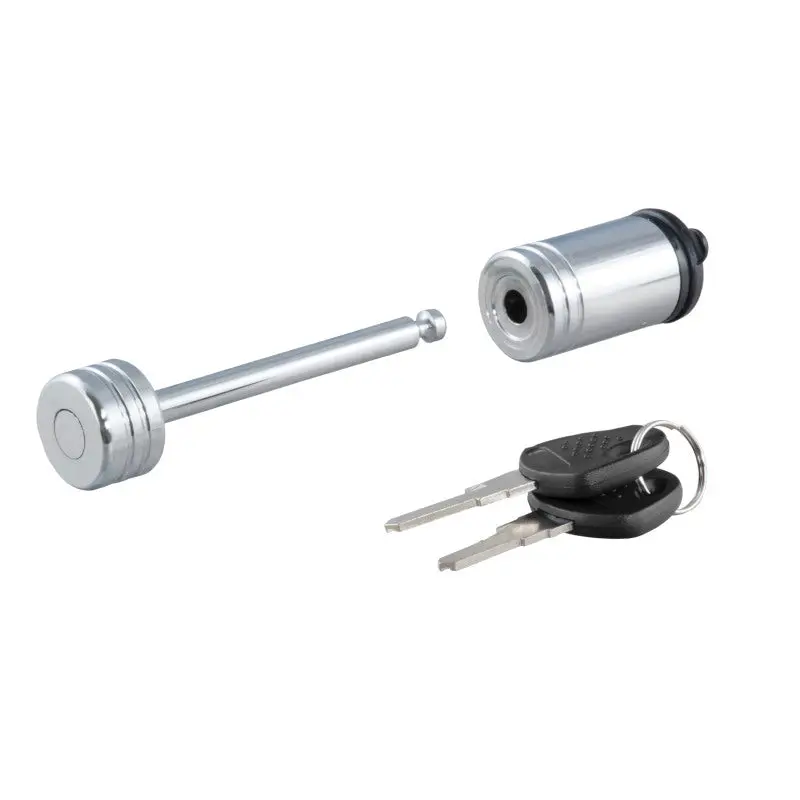 Curt Coupler Lock – Chrome Barbell Style, 1/4-Inch Pin, 2.5-Inch Latch Span 1