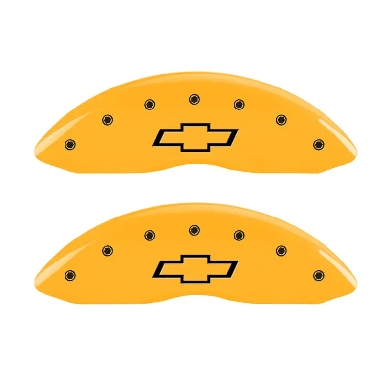 Mgp Engraved Bowtie-Style Caliper Covers – Yellow Finish With Black Contrast 1