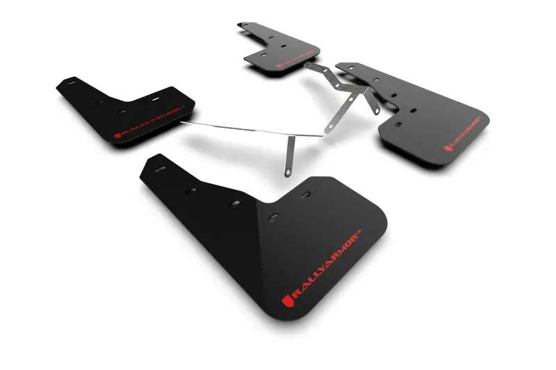 Rally Armor Ur Black Mud Flaps With Red Logo For 2022 Honda Civic (Including Si, Sport, And Touring) 1