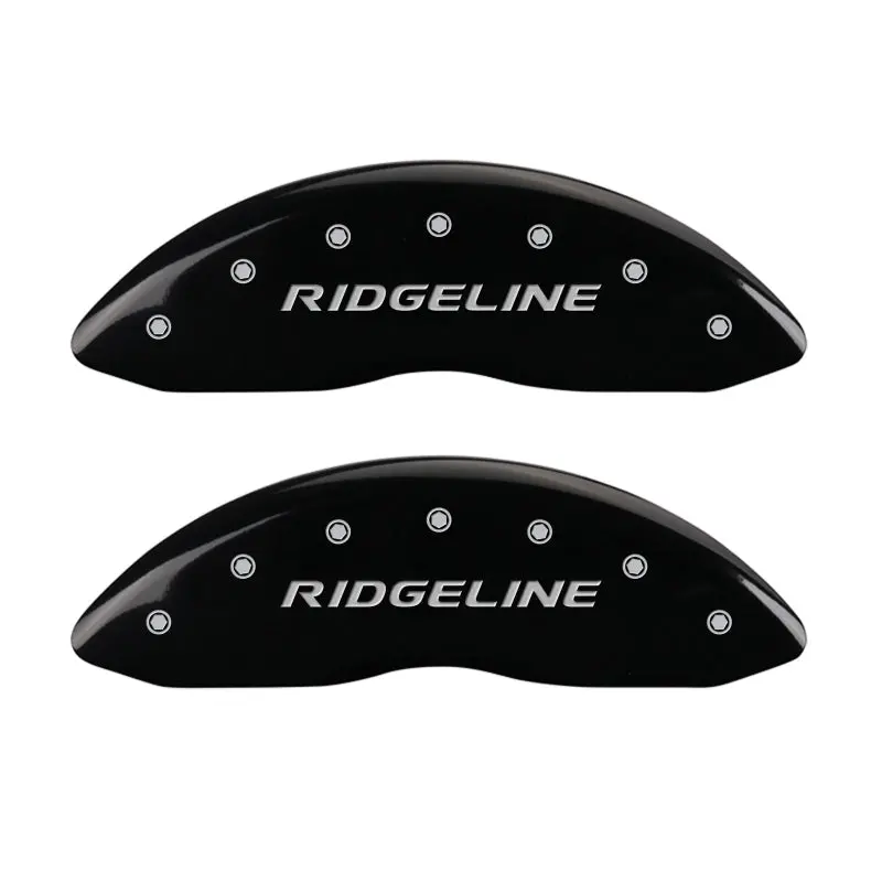 Mgp Engraved 4-Piston Caliper Covers – Front And Rear, Black Finish With Silver Accent – Fits 2019 Honda Ridgeline 1