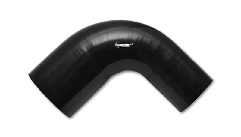 Vibrant Gloss Black Silicone 90° Transition Elbow – 3" To 3.25" Id, 4" Length 1