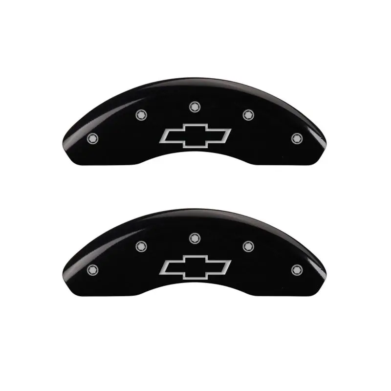 Mgp Engraved Bowtie Caliper Covers – Front & Rear, Black Finish With Silver Accents 1