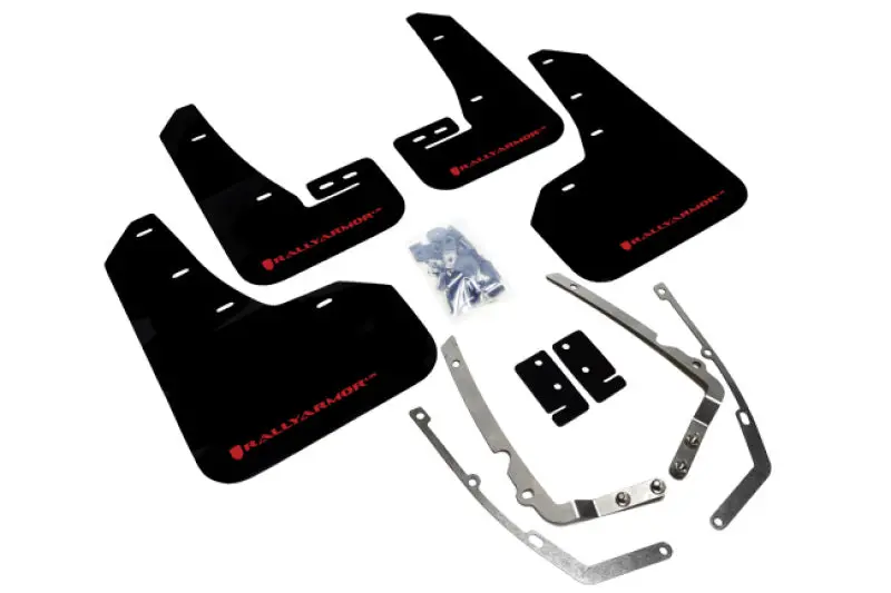 Rally Armor Ur Black Mud Flaps With Red Logo – Designed For 2015+ Volkswagen Golf, Gti, And Tsi Models 1