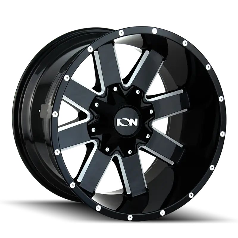 Ion Type 141 Gloss Black Milled Wheel – 20X12", 5X127, -44Mm Offset, 87Mm Hub Bore 1