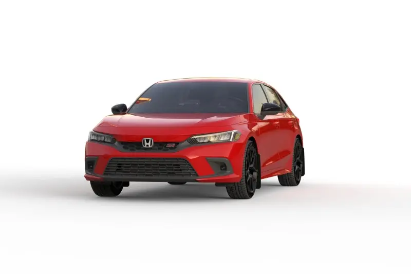 Rally Armor Ur Black Mud Flaps With Red Logo For 2022 Honda Civic (Including Si, Sport, And Touring) 2
