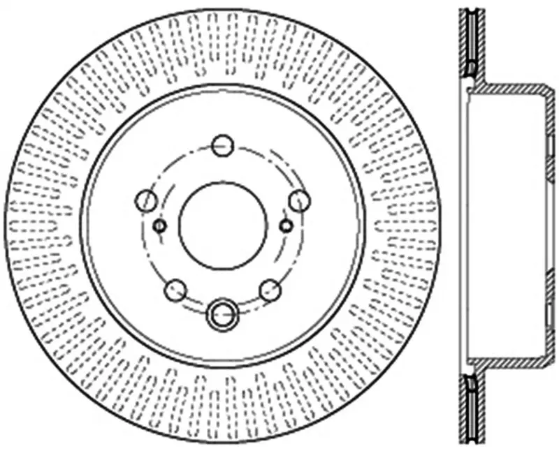 Stoptech Slotted Rear Brake Rotor For 2013–2014 Lexus Gs Series 1