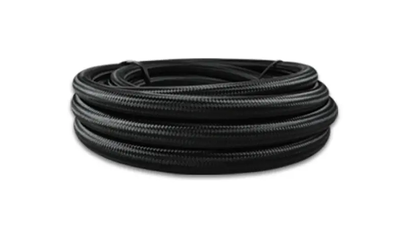Vibrant Black Nylon Braided Flex Hose – 10-Foot Roll, -12An Size, Ptfe-Lined For High-Pressure Fluid Systems 1