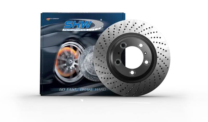 Shw 07-13 Porsche 911 Turbo 3.8L W/O Ceramic Brakes Right Rear Drilled-Dimpled Mb Brake Rotor 1