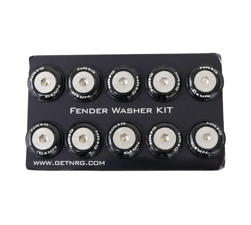 Nrg Plastic Fender Washer Kit With Rivets – Black, 10-Piece Set 1