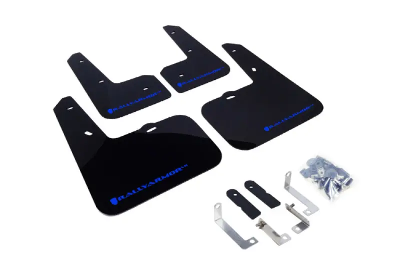 Rally Armor Black Mud Flaps With Blue Logo For 2012–2013 Hyundai Veloster Ur 1