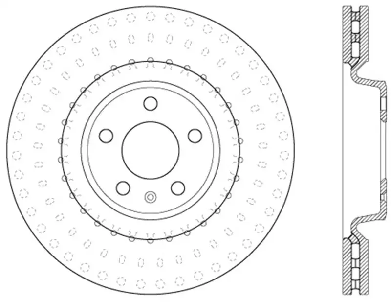 Stoptech Drilled Front Left Brake Rotor For Audi A6 Quattro (2012–2015), A7 Quattro (2011–2012), Q5 (2013), S4 (2007–2011, 2013), S5 (2012) 1