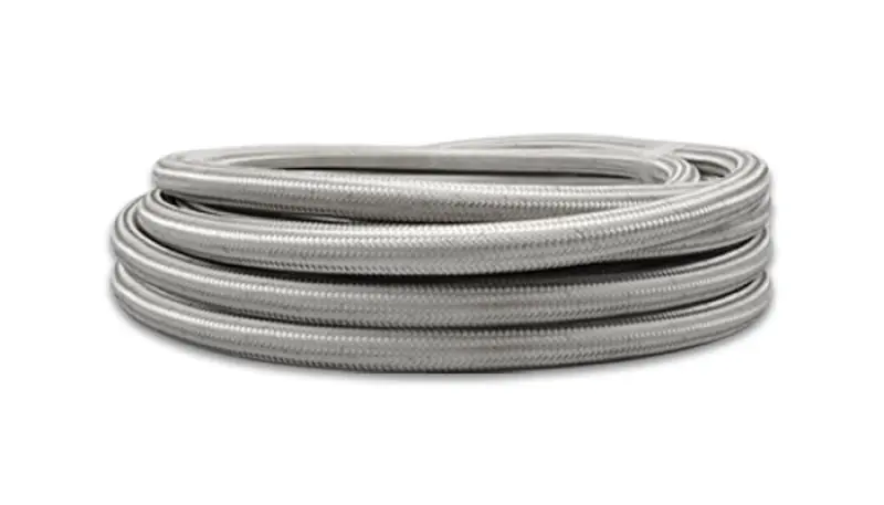 Vibrant Stainless Steel Braided Flex Hose With Ptfe Liner – -6 An Size, 10-Foot Roll 1